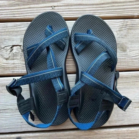 Chaco Men’s Sandals Blue/Black adjustable Strap Sz 8 - Picture 1 of 8